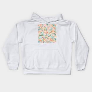 Tropical Cut-Out Shapes in Mint and Orange Kids Hoodie